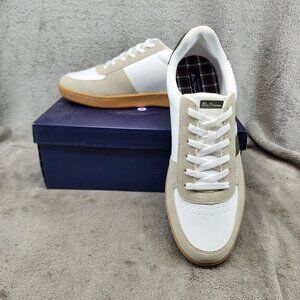 Ben Sherman Shoes Mens Size 11.5 Hyde White Faux Leather Lace Up Sneakers *NWT*